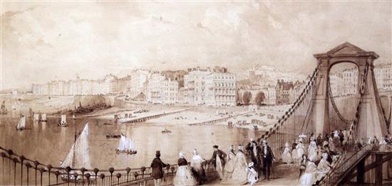 Thomas Allom (1804-1872) Brighton from the Chain Pier, c.1829 7.5 x 16in.